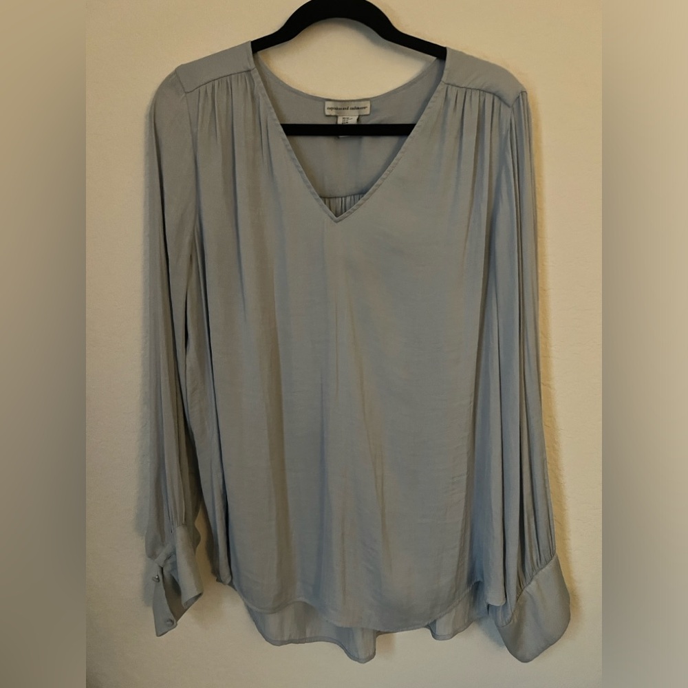 Blue Long Sleeved Blouse